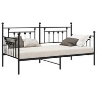 Bedframe voor een daybed met hoofdeinde Zwart 90 x 200 cm Staal - thumbnail