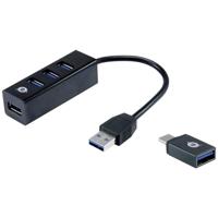 Conceptronic HUBBIES04B HUBBIES04B USB-hub 4 poorten USB-A USB 3.1 Gen1 5 GBit/s Zwart - thumbnail
