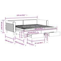 Slaapbank met onderschuifbed en lades 100x200 cm fluweel zwart - thumbnail