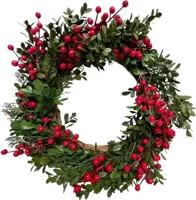 Kerstkrans bes 40cm rood - thumbnail