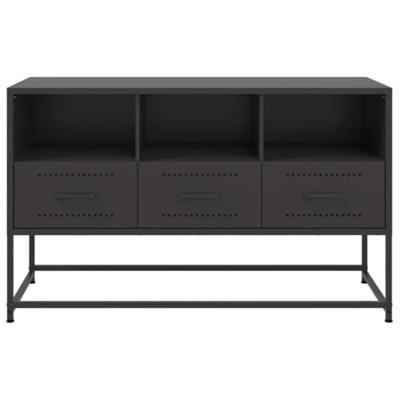 Tv-meubel 100,5x39x60,5 cm staal zwart Tv-meubel 100,5x39x60,5 cm staal zwart