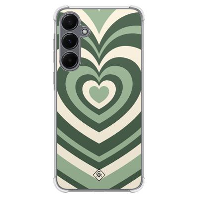 Samsung Galaxy A55 shockproof hoesje - Groen hart swirl