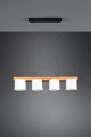 Trio HanglampCameron 4-lichts wit met houtbruin - R30654001 - thumbnail