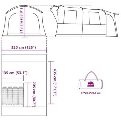 Autotent 4-persoons waterdicht blauw