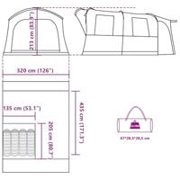 Autotent 4-persoons waterdicht blauw - thumbnail