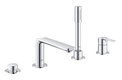 Badrandcombinatie Met Baduitloop Grohe Lineare New 4-gats Afbouwdeel Chroom - thumbnail