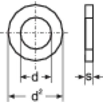 Onderlegring 5.3 mm 10 mm RVS A2 100 stuk(s) TOOLCRAFT A5,3 D125-A2 194695