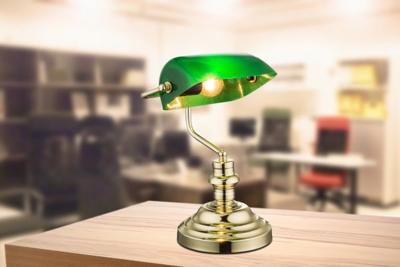 Banker lamp groen &apos;Antique&apos; E27 led lamp 360mm