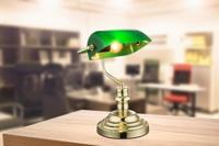 Banker lamp groen &apos;Antique&apos; E27 led lamp 360mm - thumbnail