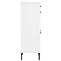 VidaXL Schoenenkast met metalen poten oslo massief grenenhout wit - thumbnail