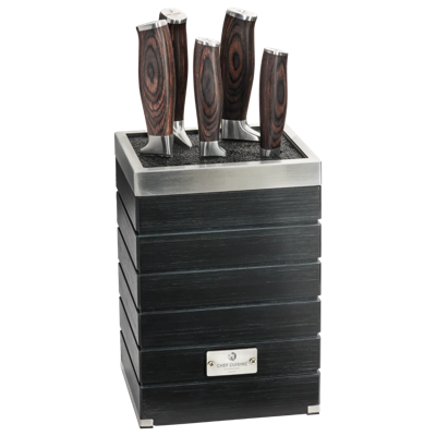 Sabatier Chef Cuisine Profi - Messenset Pakkahout met Bamboe Messenblok (6-delig)