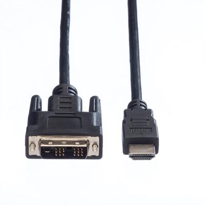 VALUE Monitorkabel DVI (18+1) / HDMI M/M, zwart, 1,5 m VALUE Monitorkabel DVI (18+1) / HDMI M/M, zwart, 1,5 m