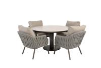 Cannes low diningset met Sarah low dining tafel terre keramiek rond dia. 130 cm Taste - Taste - thumbnail
