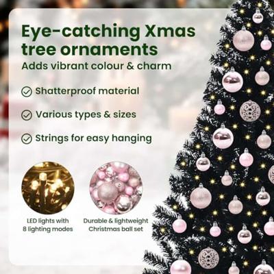 VidaXL Kunstmatig voorverlicht kerstboom met 150 led zwart 150 cm pvc