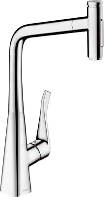 Hansgrohe Metris Select M71 M7117-h320 ééngreeps keukenmengkraan met uittrekbare vuistdouche, chroom