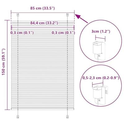 Pliss rolgordijn 85x150 cm stofbreedte 84,4 cm polyester wit