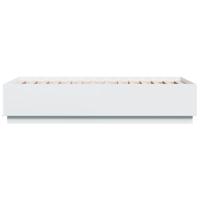 Bedframe met LED-verlichting bewerkt hout wit 90x190 cm - thumbnail