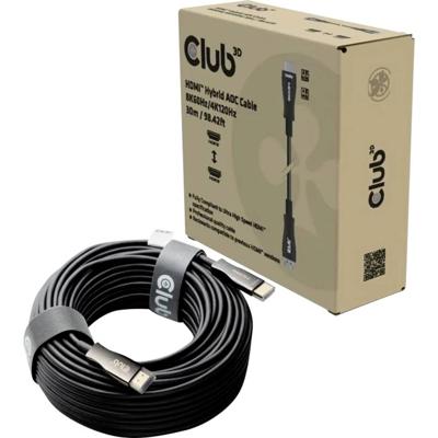 Club 3D hdmi hybride aoc kabel 8k60hz/4k120hz 30m (zwart)