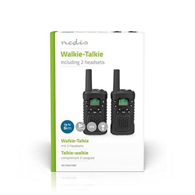 Nedis wltk0610bk walkie talkie set 2 handsets tot 6 km frequentiekanalen: 8 ptt / vox tot 3 uur koptelefoonoutput 2 headsets zwart Nedis wltk0610bk walkie talkie set 2 handsets tot 6 km frequentiekanalen: 8 ptt / vox tot 3 uur koptelefoonoutput 2 headsets zwart