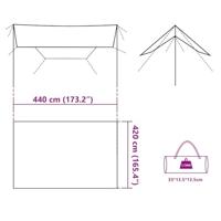 Kampeerluifel waterdicht 420x440 cm blauw - thumbnail