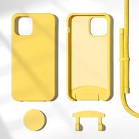 Høyde - iPhone 13 Pro Max - Telefoonhoes met koord + Socket houder - Geel - thumbnail