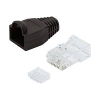LogiLink MP0024 RJ45-connector, Cat 6 Stekker, recht Aantal polen: 8P8C Zwart 100 stuk(s) - thumbnail