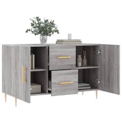 Dressoir 100x36x60 cm bewerkt hout grijs sonoma eikenkleurig