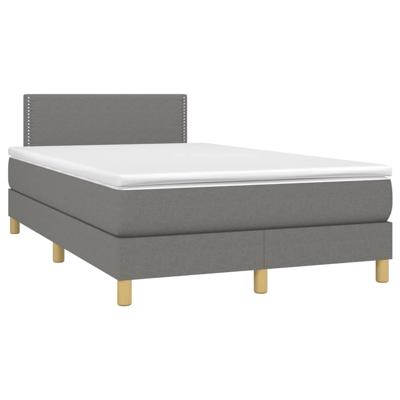 Boxspring met matras stof donkergrijs 120x190 cm