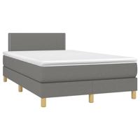 Boxspring met matras stof donkergrijs 120x190 cm - thumbnail