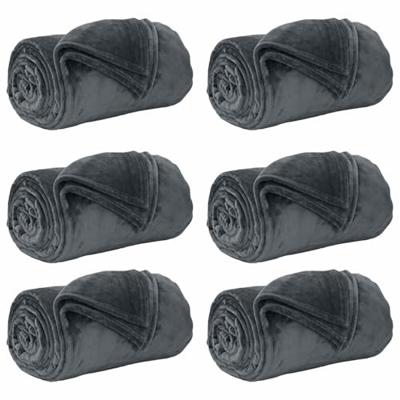 VidaXL Kleden 6 pcs donkergrijs 130 x 150 cm fleece