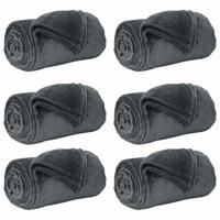 VidaXL Kleden 6 pcs donkergrijs 130 x 150 cm fleece - thumbnail