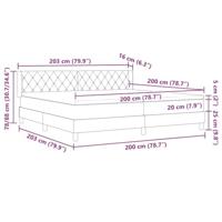 Boxspringbed met Matras Zwart 100x200 cm Fluweel Donkergrijs - thumbnail