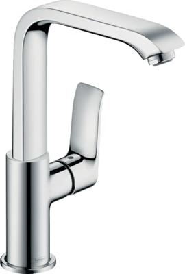 Hansgrohe Metris wastafelkraan met hoge draaibare uitloop met waste chroom 31087000