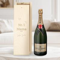 Champagne in gegraveerde kist - Moët & Chandon (1500ml) - thumbnail