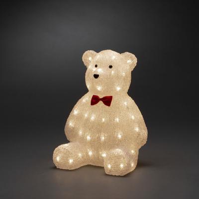 Verlicht Kerstfiguur voor binnen en buiten - Teddy beer - 64 LEDs - 38 cm hoog - Kerstverlichting