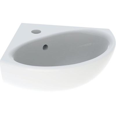 Geberit Hoekfontein Bastia 45x40 cm met Kraangat met Overloop Glanzend Wit Geberit Hoekfontein Bastia 45x40 cm met Kraangat met Overloop Glanzend Wit
