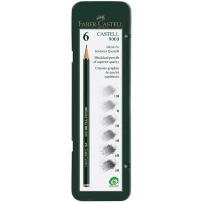 Faber Castell FC-119063 Potlood 9000 Bliketui A 6 Stuks Faber Castell FC-119063 Potlood 9000 Bliketui A 6 Stuks