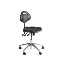 Workliving werkstoel PU laag - aluminium onderstel - wielen - (N)EN 1335 - baliestoel - kassastoel - thumbnail