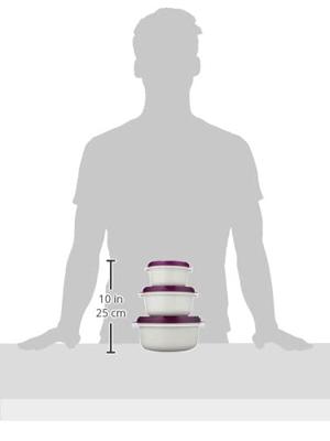 Emsa Micro Family Magnetrondoos 0.5 l, 1 l, 1.5 l Set van 3 stuks Kunststof Wit, Blackberry 508455