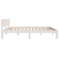 Bedframe massief grenenhout wit 200x200 cm - thumbnail