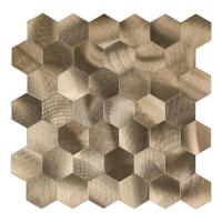 Mozaïek Isodeco Steenstrip Hexagon Zelfklevend 29.0x28.0 cm Geborsteld Brons Isodeco - thumbnail