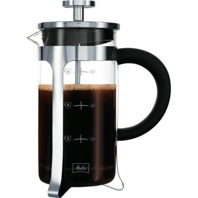 MELITTA Premium zuiger koffiezetapparaat in glas en roestvrij staal 8 kopjes MELITTA Premium zuiger koffiezetapparaat in glas en roestvrij staal 8 kopjes