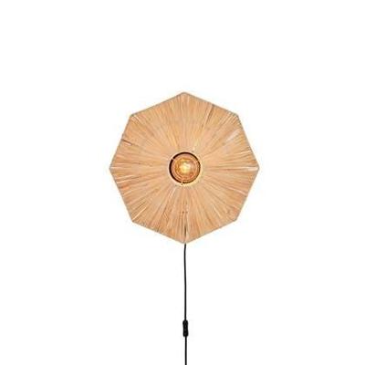 GOOD&MOJO Wandlamp 'Panama' Raffia, 45cm, kleur Naturel GOOD&MOJO Wandlamp 'Panama' Raffia, 45cm, kleur Naturel