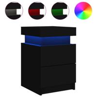 Nachtkastjes met LED-verlichting 2 st 35x39x55 cm zwart - thumbnail