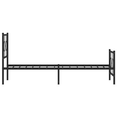 Bedframe met hoofd- en voeteneinde metaal zwart 75x190 cm Bedframe met hoofd- en voeteneinde metaal zwart 75x190 cm