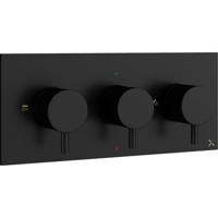 Crosswater MPRO inbouw thermostatisch douchekraan horizontaal 2 stopkranen mat zwart sw385420/sw385440 - thumbnail