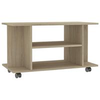VidaXL Tv-meubel met wieltjes 80x40x45 cm bewerkt hout sonoma eiken - thumbnail