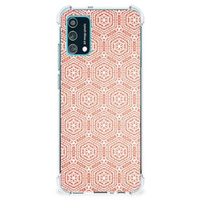 Samsung Galaxy M02s | A02s Doorzichtige Silicone Hoesje Pattern Orange