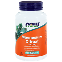 NOW Magnesium Citraat 200mg Tabletten - thumbnail