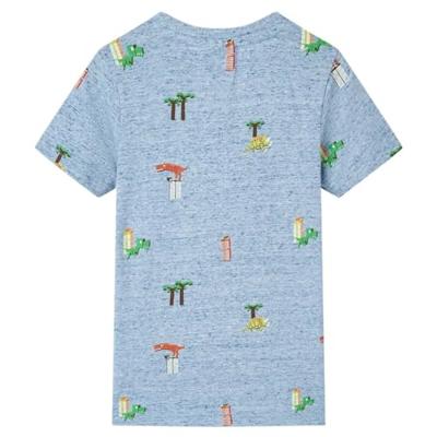 Kindershirt 92 gemleerd blauw Kindershirt 92 gemleerd blauw